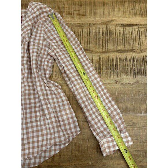 Holding Horses Anthropologie Devon Gingham Popover Peasant Blouse Size 6 - Picture 6 of 10
